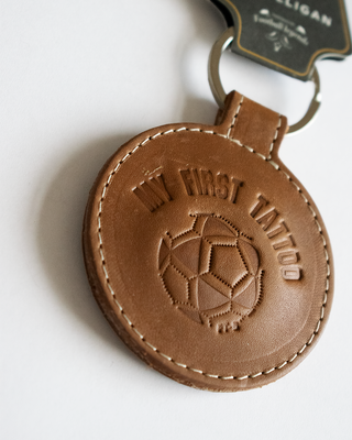 MY FIRST TATTOO BROWN - Retro Football Keychain